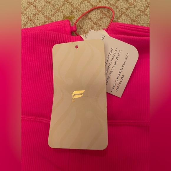 Fabletics NWT High-Waisted Seamless Rib Legging in Flourescent Pink women’s XL - Picture 6 of 10